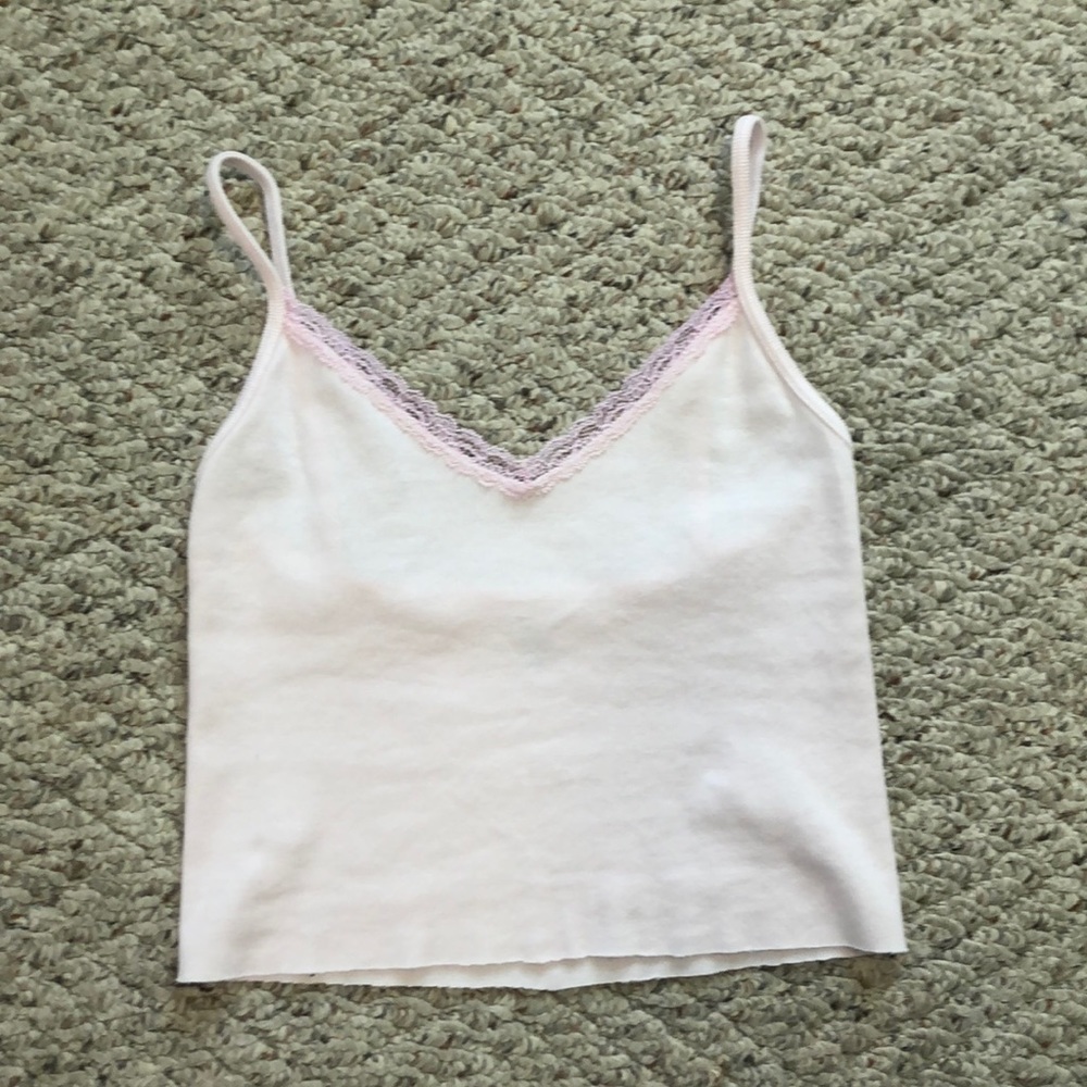 Brandy Melville Nicolette Lace Tank Pink